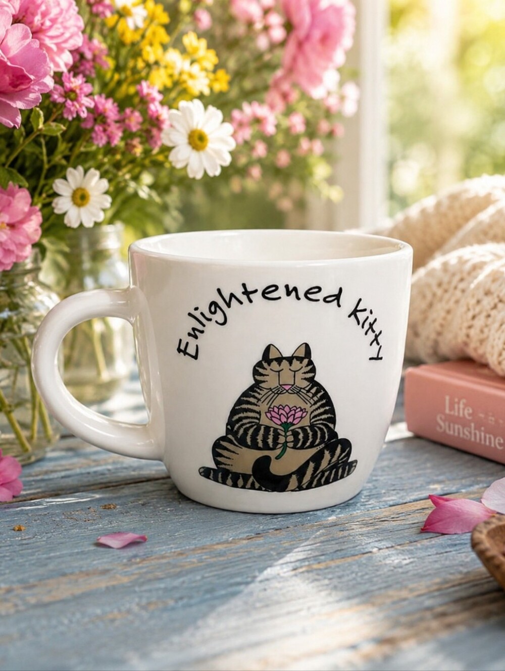 Enlightened Kitty Cat White Avesta Project 62 Graphic Mug